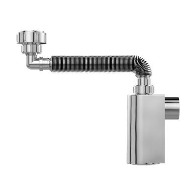 Sifão Copo Blukit Tubo De Parede Extensivo Universal Para Lavatório Cromado