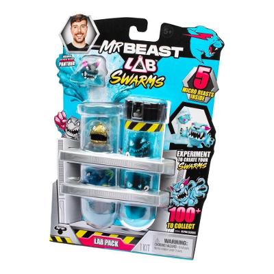 Tubo De Ensaio Com 5 Mini Bonecos Swarms Mrbeast Lab