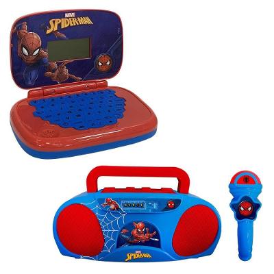 Kit Homem-aranha - Laptop Infantil Bilíngue + Boombox Karaoke