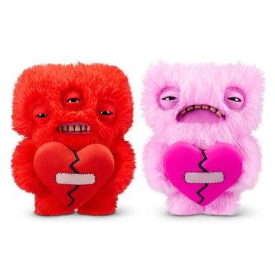 Kit 2 Pelúcias Fuggler Love Fuggs 23cm Rosa E Vermelho