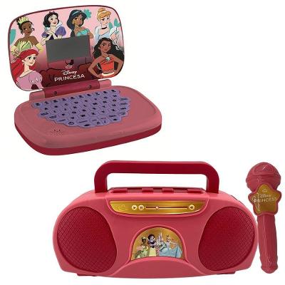Kit Princesas Laptop Infantil Bilingue+ Boombox Candide