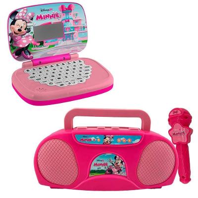 Kit Minnie Laptop Infantil Bilingue+ Boombox Candide