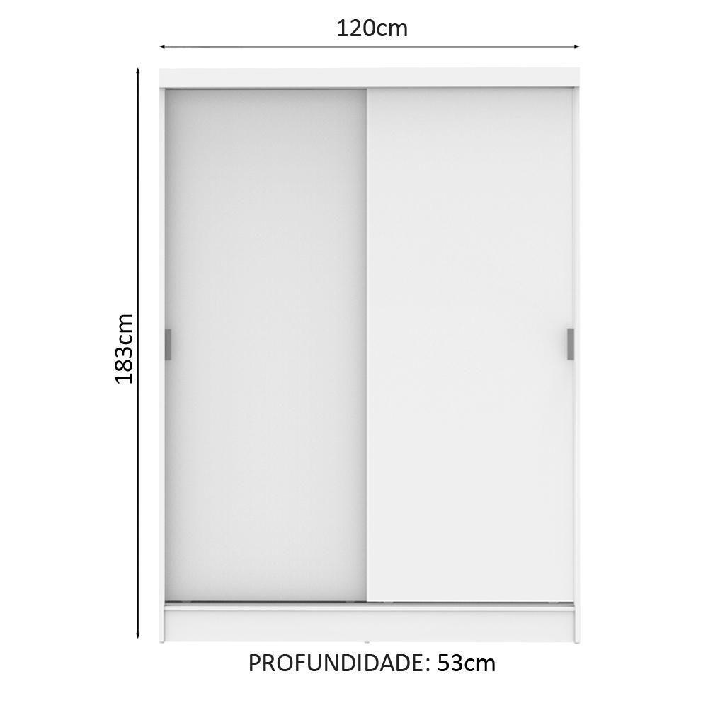 Guarda Roupa Luke Infantil 2 Portas de Correr Branco Madesa - 4