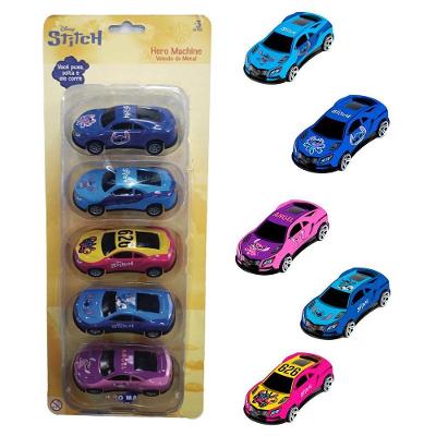 Kit Com 5 Mini Carrinhos Pull Back Stitch