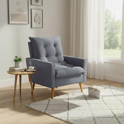 Poltrona Sala De Estar 92cm Sofisticado E Tom Suave Para Harmonizar Seu Ambiente Cinza Claro Ester