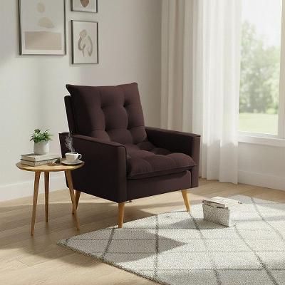 Poltrona Sala 92cm Design Moderno Toque Natural Para Completar O Ambiente Marrom Ester