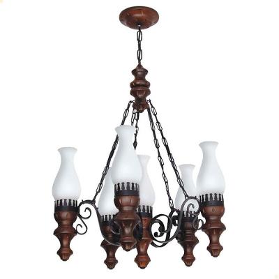 Lustre Muller Rustico 6 Lâmpadas Envelhecido 806e