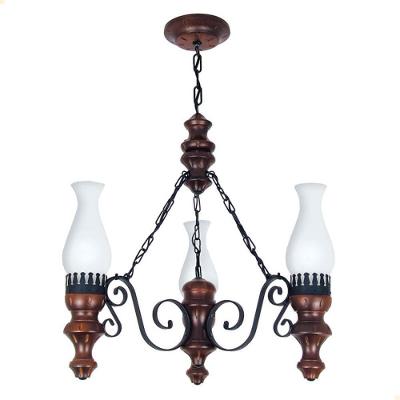 Lustre Muller Rustico 3 Lâmpadas Envelhecido 803e