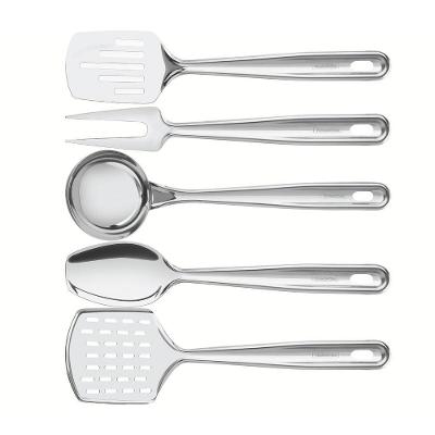 Jogo De Utensílios Tramontina Extrata Aço Inox Com Suporte De Parede 5 Pçs