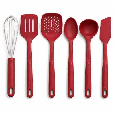 Jogo De Utensílios 6 Peças Tramontina Softta Em Silicone Vermelho
