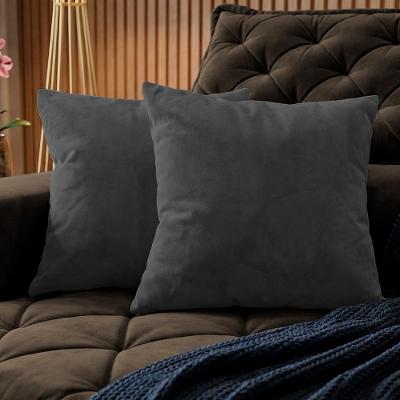 Almofadas Kit Plumie. De 45x45cm 2 Uni Boucle Cama Inbox Cinza Escuro