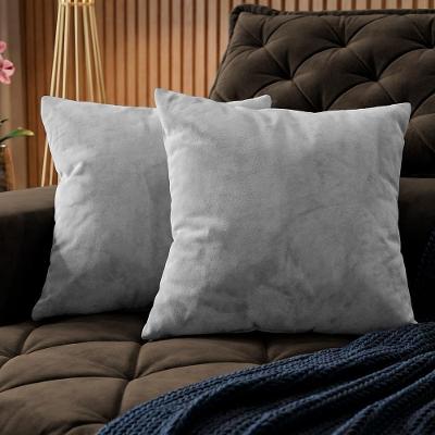Almofadas Kit Plumie. De 45x45cm 2 Uni Boucle Cama Inbox Cinza Claro