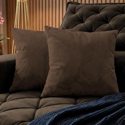 Almofadas Kit Plumie. De 45x45cm 2 Uni Boucle Cama Inbox Marrom