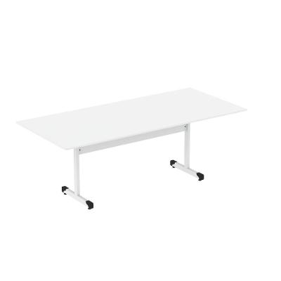 Mesa De Reunião 200cm Para Escritório Com Pés Tubulares Em Aço Linha P15
