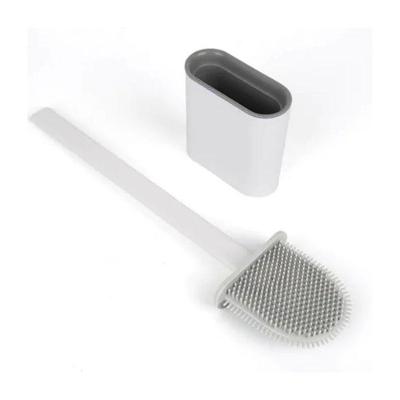 Limpador Vaso Sanitario Em Silicone Escovinha De Banheiro Com Suporte Branco
