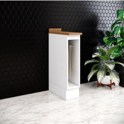 Armário Porta Toalha Americana Henn 20 Cm Com Tampo Branco Nature