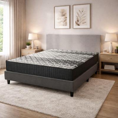 Conjunto Base Box Prince E Colchão Hellen 138x188 Preto/cinza
