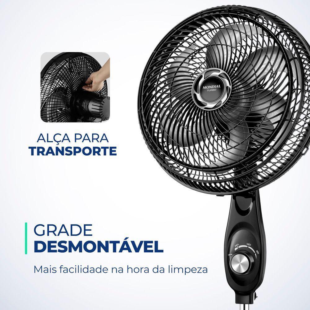 Ventilador Coluna Mondial - Turbo 06 Pás - Vt-30c-nb Vent 30cm Vt-30c-nb 127v/60hz Turbo Coluna - 3