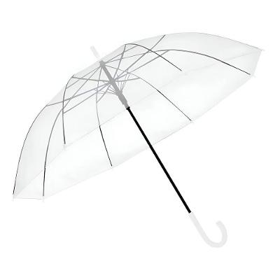 Guarda-chuva Transparente Tipo Cúpula 81cm X 112cm Com 7 Varetas E Cabo Bengala Resistente Ao Vento