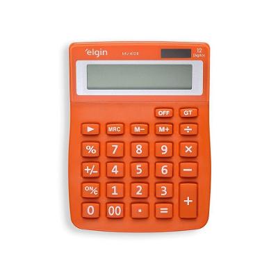 Calculadora De Mesa 4128 Laranja - 12 Dígitos Função Correção Gpm Erase