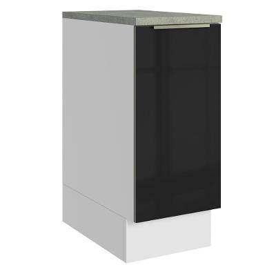 Balcão De Cozinha 35 Cm 1 Porta Branco/preto Lux Madesa Branco/preto
