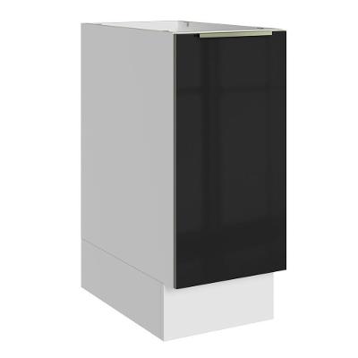 Balcão De Cozinha 35 Cm 1 Porta (sem Tampo) Branco/preto Lux Madesa Branco/preto