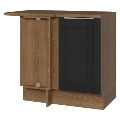 Balcão De Canto 1 Porta Rustic/preto Lux Madesa Rustic/preto