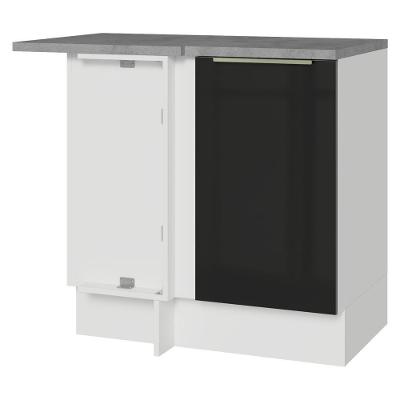 Balcão De Canto 1 Porta Branco/preto Lux Madesa Branco/preto