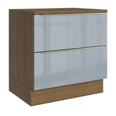 Balcão De Cozinha 80 Cm 2 Gavetas Rustic/cinza Lux Madesa Rustic/cinza