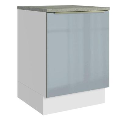Balcão De Cozinha 60 Cm 1 Porta Branco/cinza Lux Madesa Branco/cinza