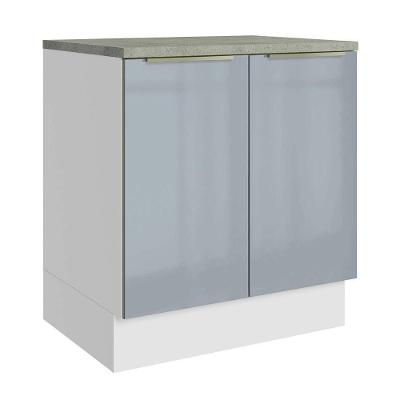 Balcão De Cozinha 70 Cm 2 Portas Branco/cinza Lux Madesa Branco/cinza