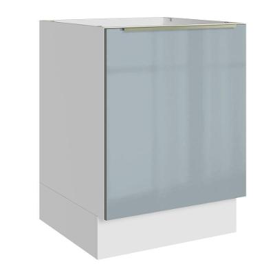 Balcão De Cozinha 60 Cm 1 Porta (sem Tampo) Branco/cinza Lux Madesa Branco/cinza
