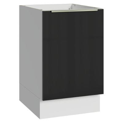 Balcão De Cozinha 50 Cm 1 Porta (sem Tampo) Branco/preto Lux Madesa Branco/preto
