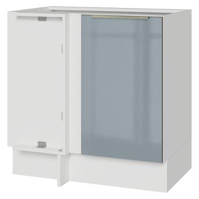Balcão De Canto 1 Porta (sem Tampo) Branco/cinza Lux Madesa Branco/cinza