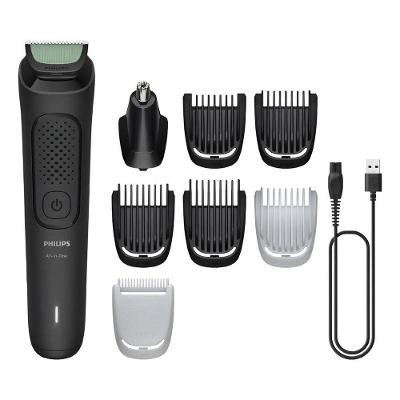 Aparador De Pelos Philips Multigroom MG3917-15 Sem Fio Com 8 Acessórios E Autonomia De 60 Minutos Preto Bivolt