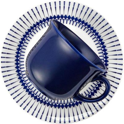 Kit 10 Xícaras Com Pires Biona Colb Oxford® Cerâmica 200 Ml