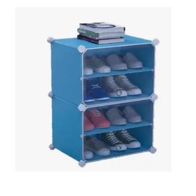 Sapateira Organizador De Roupas Brinquedos Multifuncional Desmontavel Armario 4 Prateleiras Vintage Azul