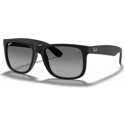 Óculos De Sol Ray-ban Justin Clássico Preto Emborrachado Lente Cinza Polarizada Rb4165l 622/t3 57