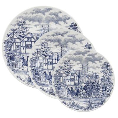 Jogo 2 Pratos Rasos 2 Pratos Fundos 2 Pratos Lanche Biona Cena Inglesa Oxford Cerâmica.