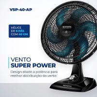 Ventilador De Mesa Mondial - 06 Pás - Vsp-40-ap Vent 40cm Vsp-40-ap 220v/60hz Super Power - 10