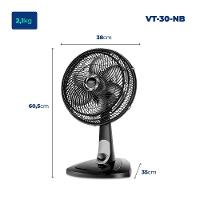 Ventilador De Mesa Mondial - Turbo 06 Pás - Vt-30-nb Vent 30cm Vt-30-nb 220v/60hz Turbo - 2