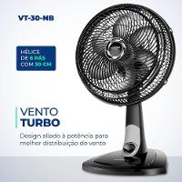 Ventilador De Mesa Mondial - Turbo 06 Pás - Vt-30-nb Vent 30cm Vt-30-nb 220v/60hz Turbo - 6