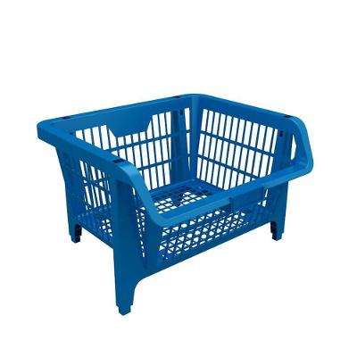 Cesto Expositor Empilhável Azul Kit Com 10 Presto