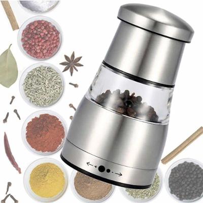 Mini Moedor Manual Pimenta Ou Sal Em Aço Inox E Acrilico - Elegância E Praticidade