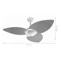 Ventilador De Teto Cobre 3 Pás Rádica Imbuia 127V - 2