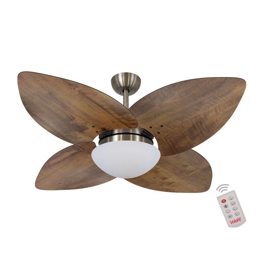 Ventilador De Teto Bronze 4 Pás Rádica Imbuia 127V - 1