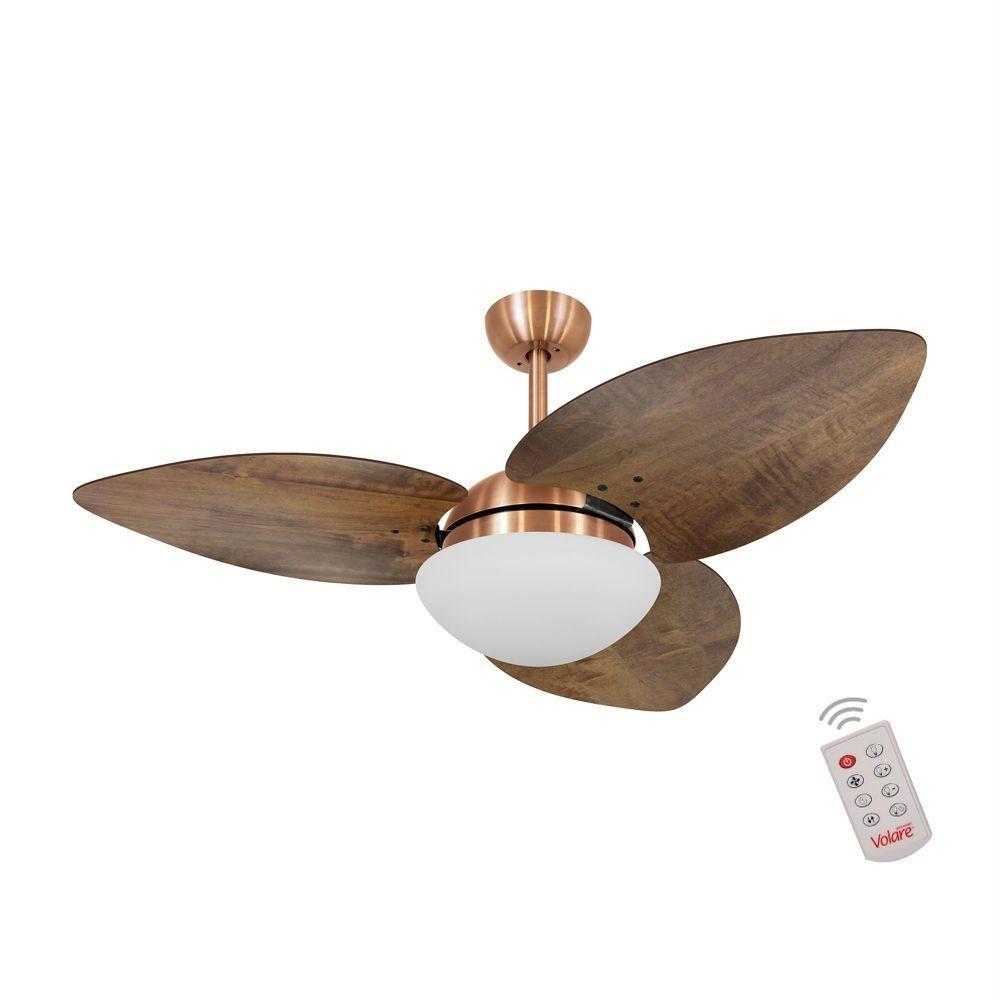 Ventilador De Teto Cobre 3 Pás Rádica Imbuia 220V - 2