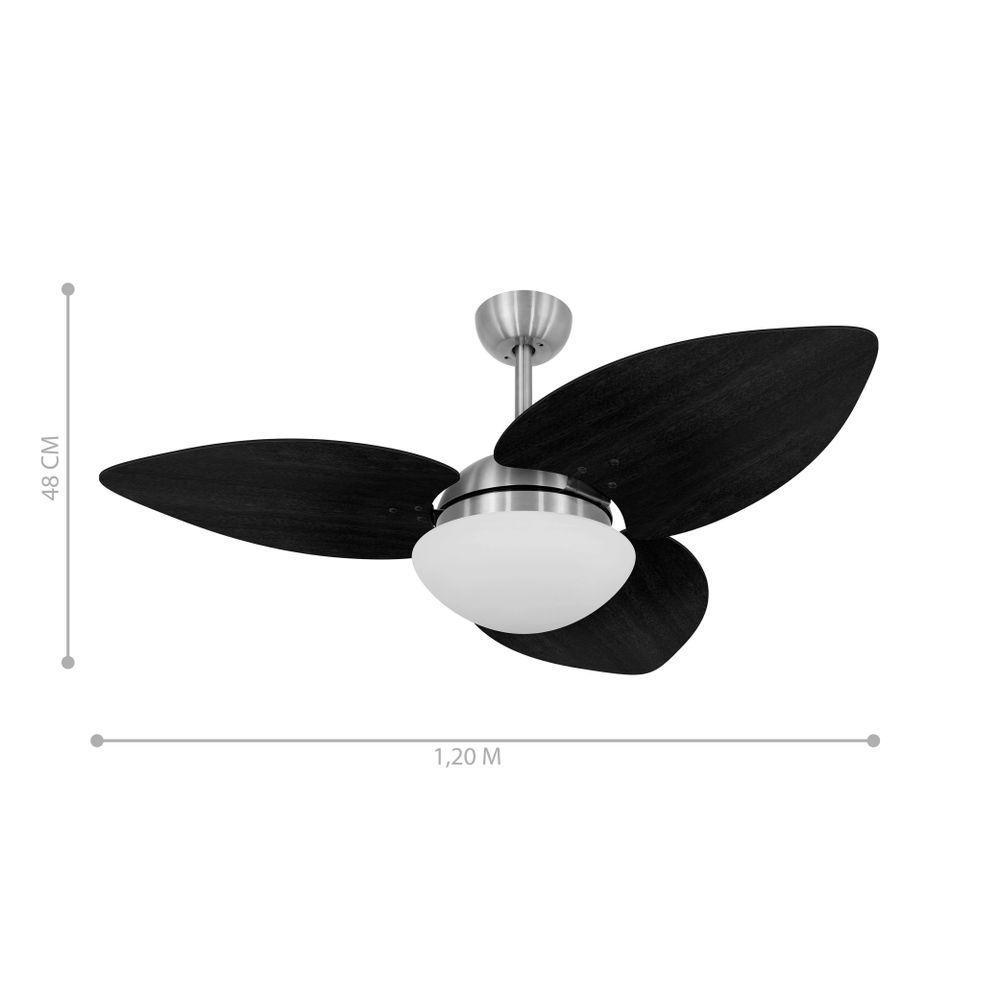 Ventilador De Teto Cobre 3 Pás Rádica Imbuia 220V - 6