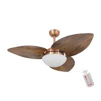 Ventilador De Teto Cobre 3 Pás Rádica Imbuia 220V - 1