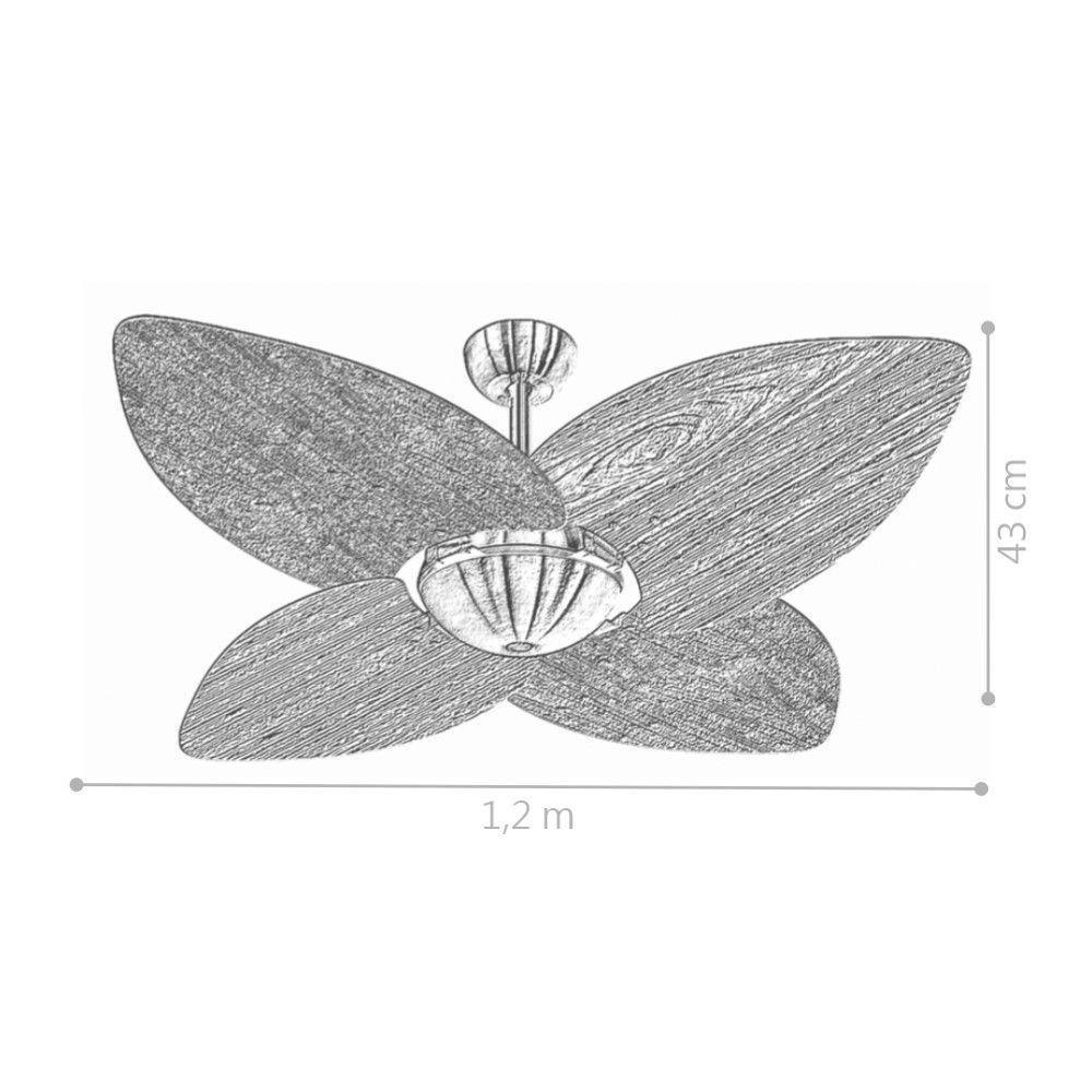 Ventilador De Teto Bronze 4 Pás Rádica Imbuia 127V - 2